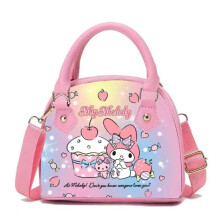 (Melody) Sanrio Hellokitty Mymelody Kuromi Cinnamorroll Pu Children Shoulder Bag Handbag