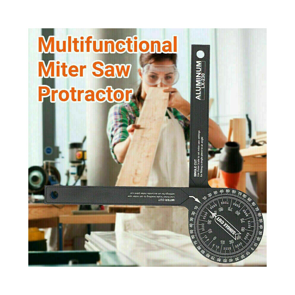 360Â° Aluminum Angle Finder Miter Saw Protractor Woodworking Measuring 960501420595
