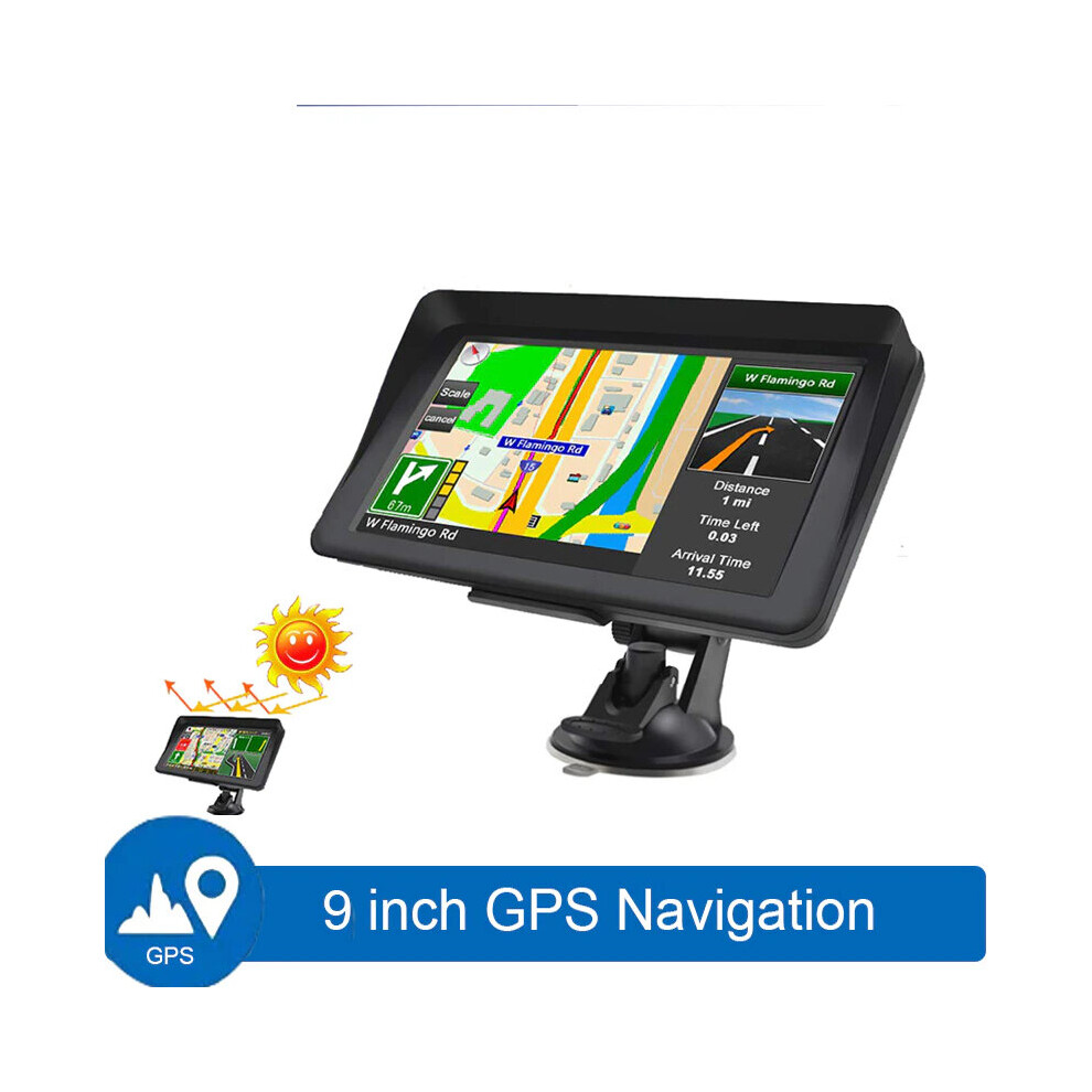 9inch HD Car GPS Navigation Latest Europe Map Sat Nav GPS Navigators Auto With Alarm Notice Multi-country Languages