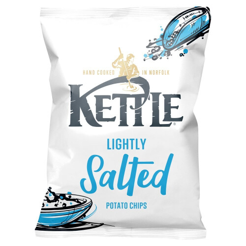 KETTLE Chips Lightly Salted Sharing Crisps 130g (Pack of 12) 2