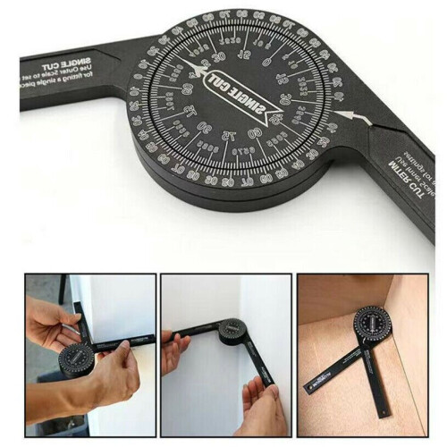 360° Aluminum Angle Finder Miter Saw Protractor Woodworking Measuring 2