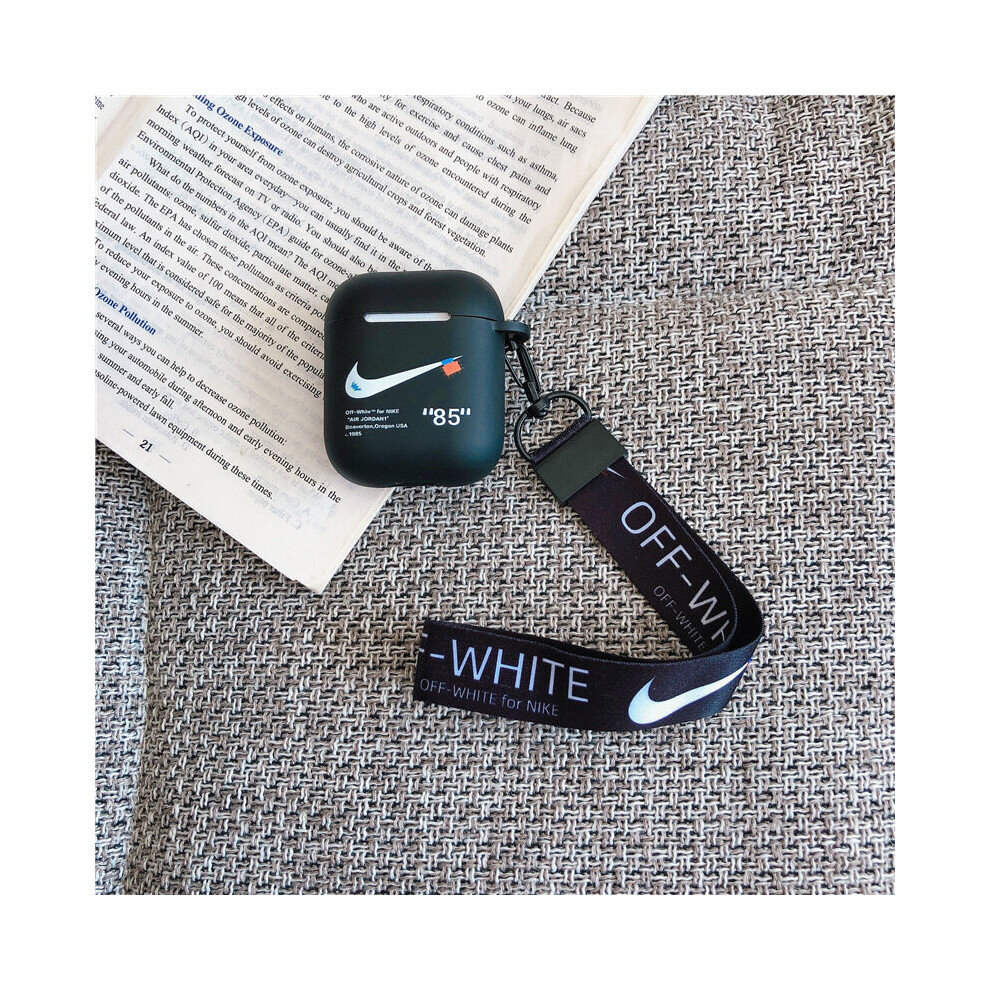 (Black, For Apple Airpods Gen 1 & 2) Off White Nike Airpods Case For Apple AirPods1/2 Pro/3 Exercise Cover Fitness