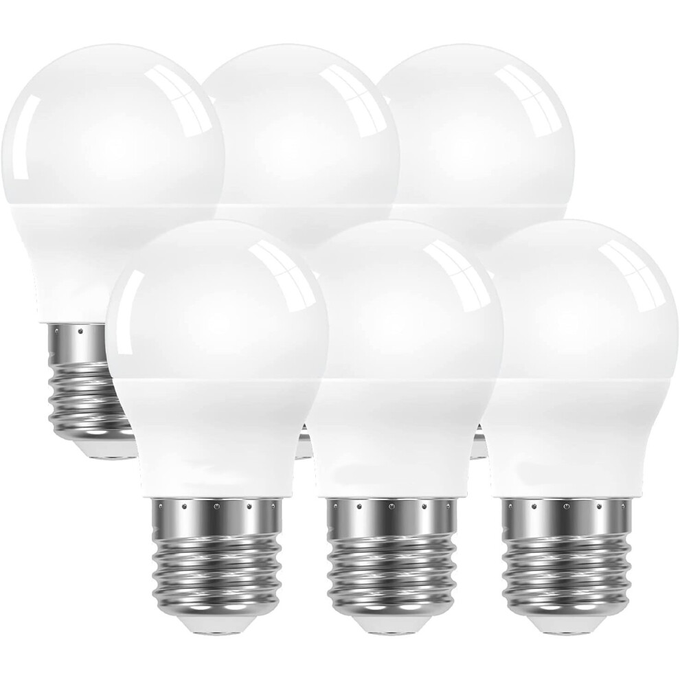 (6) LED Light Bulbs Mini Globe Golf Ball E27 Screw Warm White 2700K 6W=40W