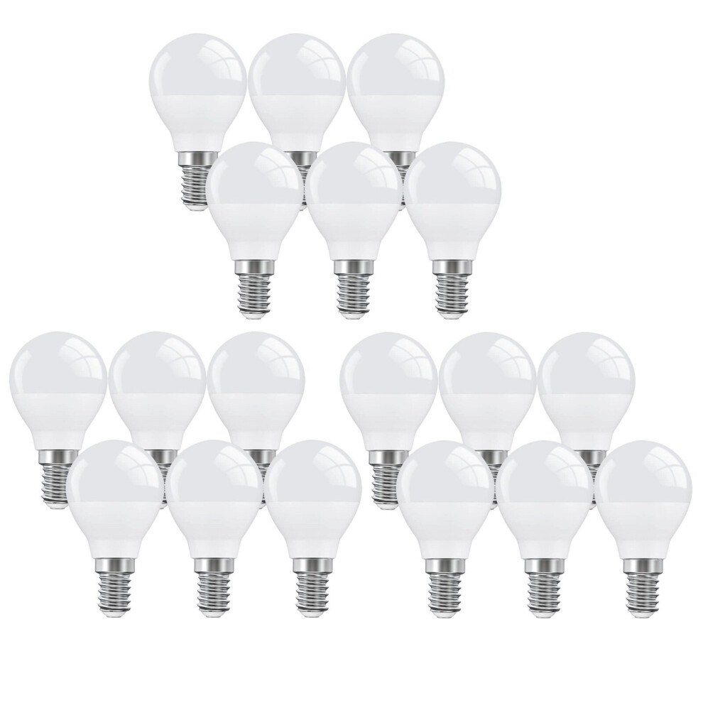 (18) LED Light Bulbs Mini Globe Golf Ball E14 Screw Warm White 2700K 6W=40W