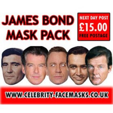 James Bond Mask Pack FANCY DRESS HEN BIRTHDAY PARTY FUN STAG DO HEN
