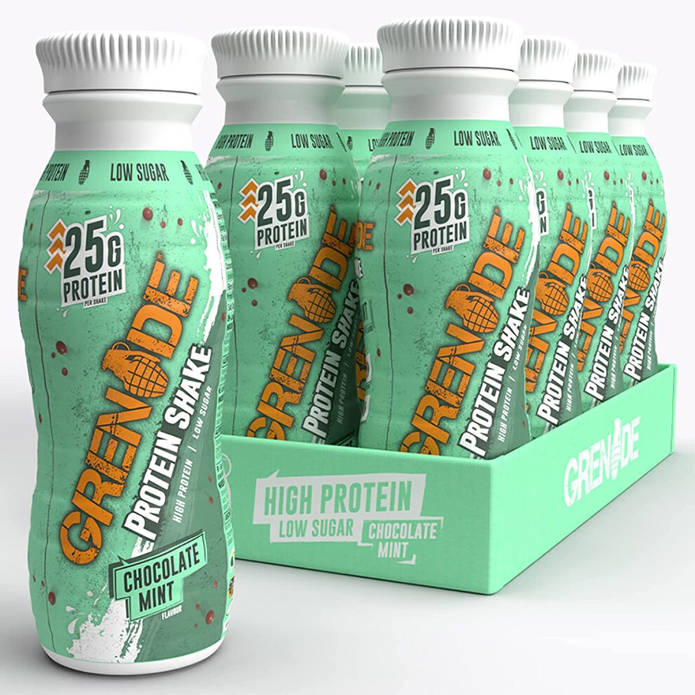 Grenade High Protein Shake, 8 x 330 ml - Chocolate Mint (Packaging May Vary)