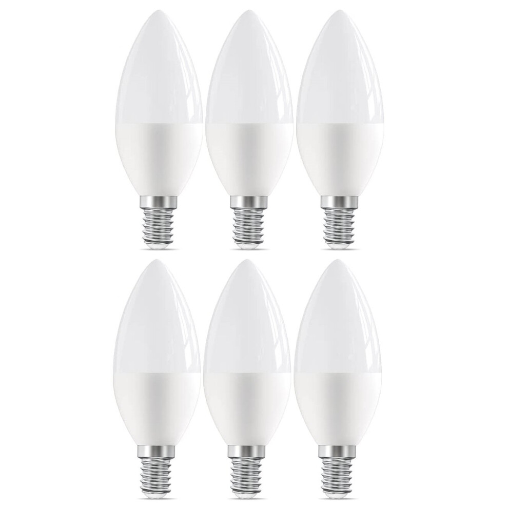 (6) LED Light Bulbs Candle E14 / SES Screw Warm White 2700K 6W=40W