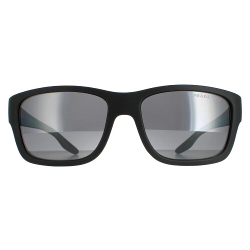 Prada Prada Sport Sunglasses PS01WS UFK07H Grey Rubber Grey Silver Mirror Polarized