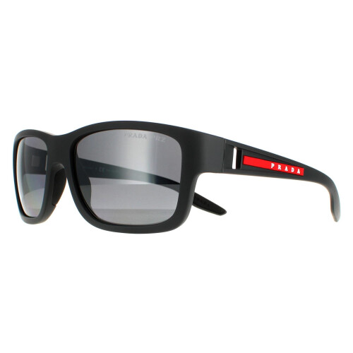 Prada Prada Sport Sunglasses PS01WS UFK07H Grey Rubber Grey Silver Mirror Polarized 1