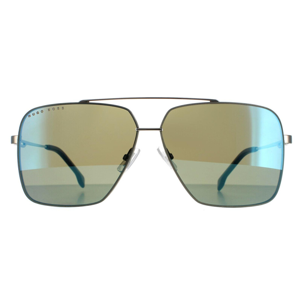 Hugo Boss Sunglasses Boss 1325/S 31Z 3U Ruthenium Havana Kaki Mirror Blue