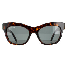 Balenciaga Sunglasses BB0132S 002 Dark Havana and Gold Green Grey