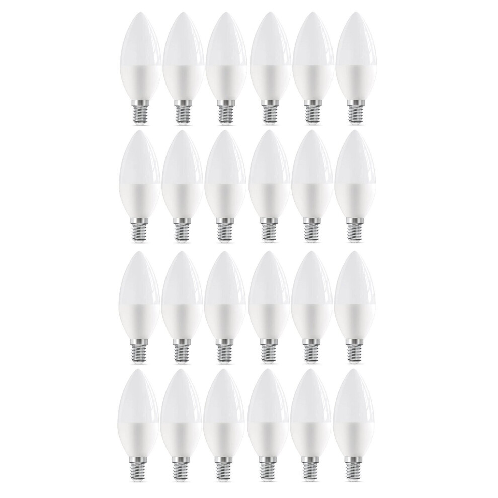 (24) LED Light Bulbs Candle E14 / SES Screw Warm White 2700K 6W=40W