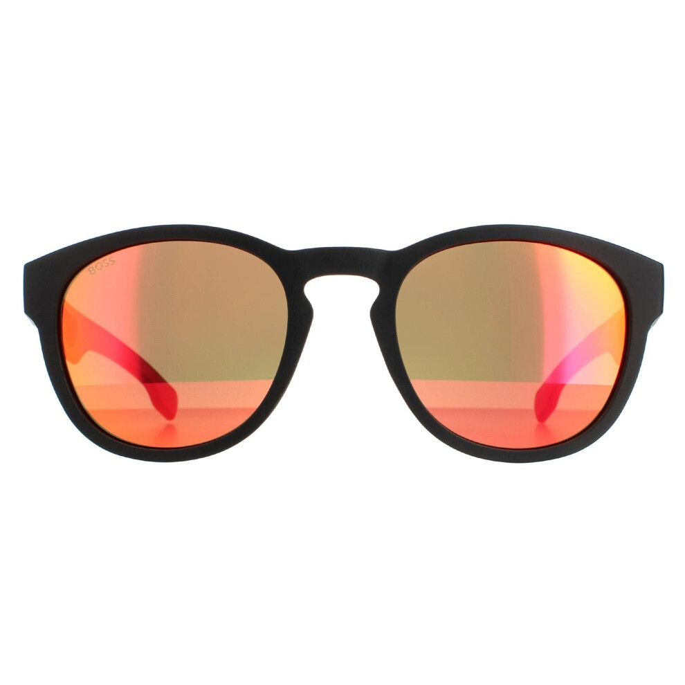 Hugo Boss Sunglasses BOSS 1452/S PGC UZ Matte Black Yellow Red Mirror