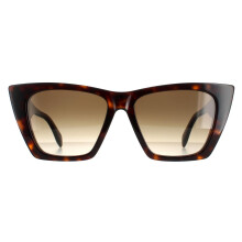 Alexander McQueen AM0299S-002-54 Cat Eye Sunglasses in Dark Havana Brown Gradient - Lightweight Acetate