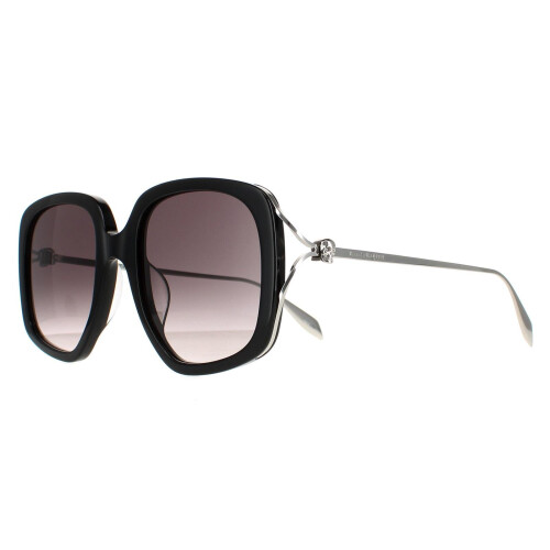 Alexander McQueen Alexander McQueen Sunglasses AM0374S 001 Black Silver Grey Gradient 1