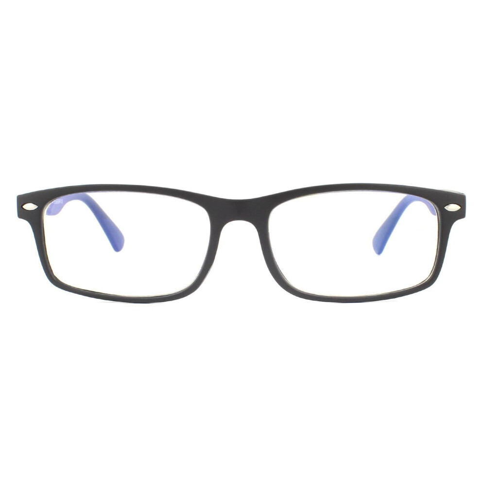 Montana Blue,Black Reading Glasses Blf83 Matte Black Blue Light Block +1.00