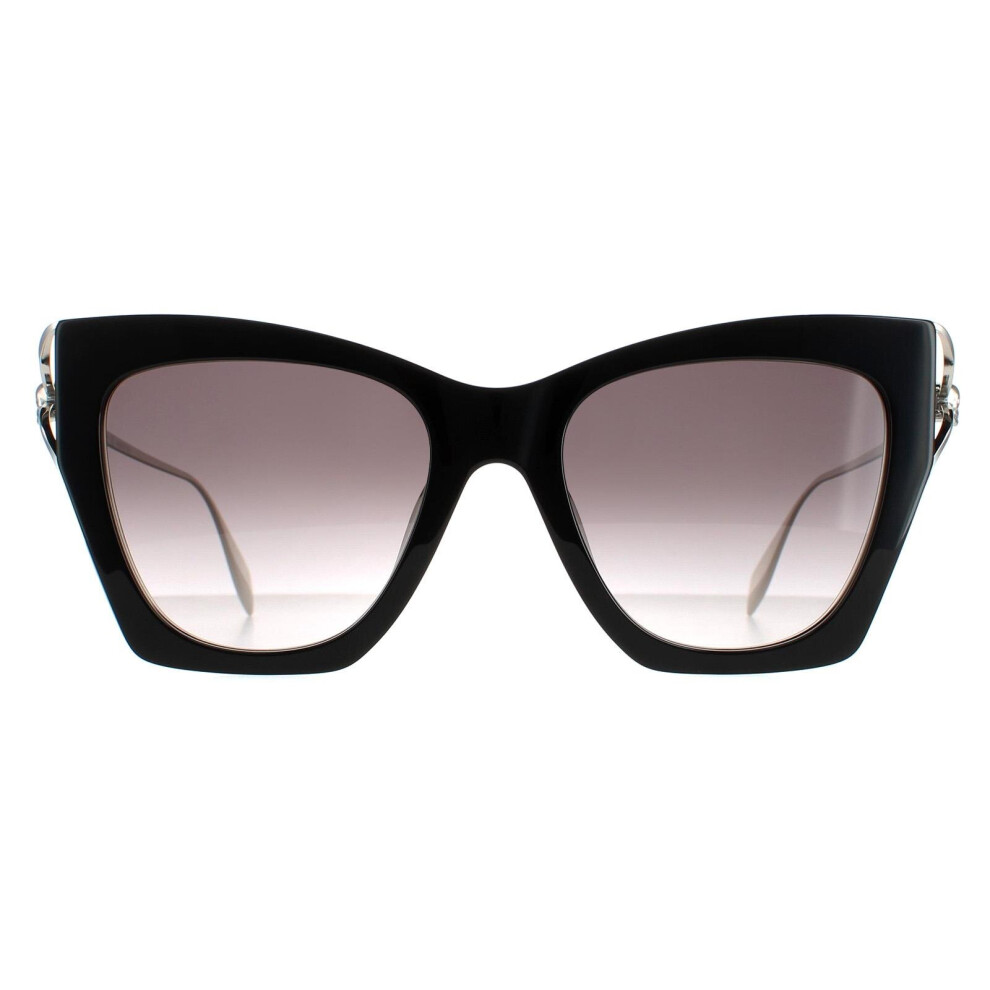 Alexander Mcqueen Sunglasses Am0375s 001 Black Silver Grey Gradient