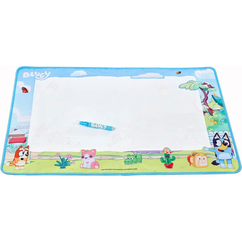 Bluey Bluey Aqua Magic Art Mat 700x500mm with Water Pen - Mess-Free, Reusable Drawing Surface (Code 7838) 1