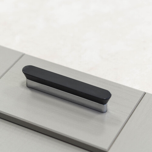 96mm Anthracite Grey & Polished Chrome Slab Handle 2