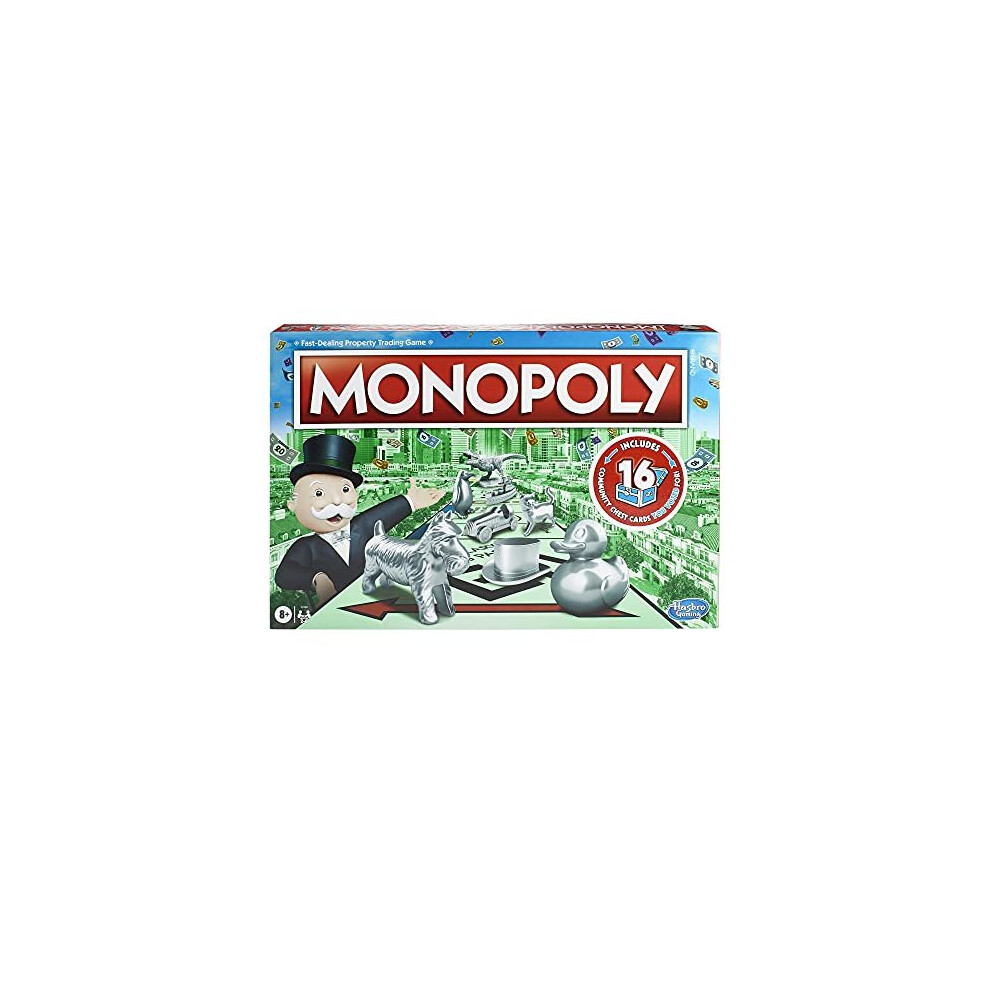 Monopoly Game, Family Board Game For 2 To 6 Players, Board Game For Kids Ages 8 And Up, Includes Fan Vote Community Chest Cards