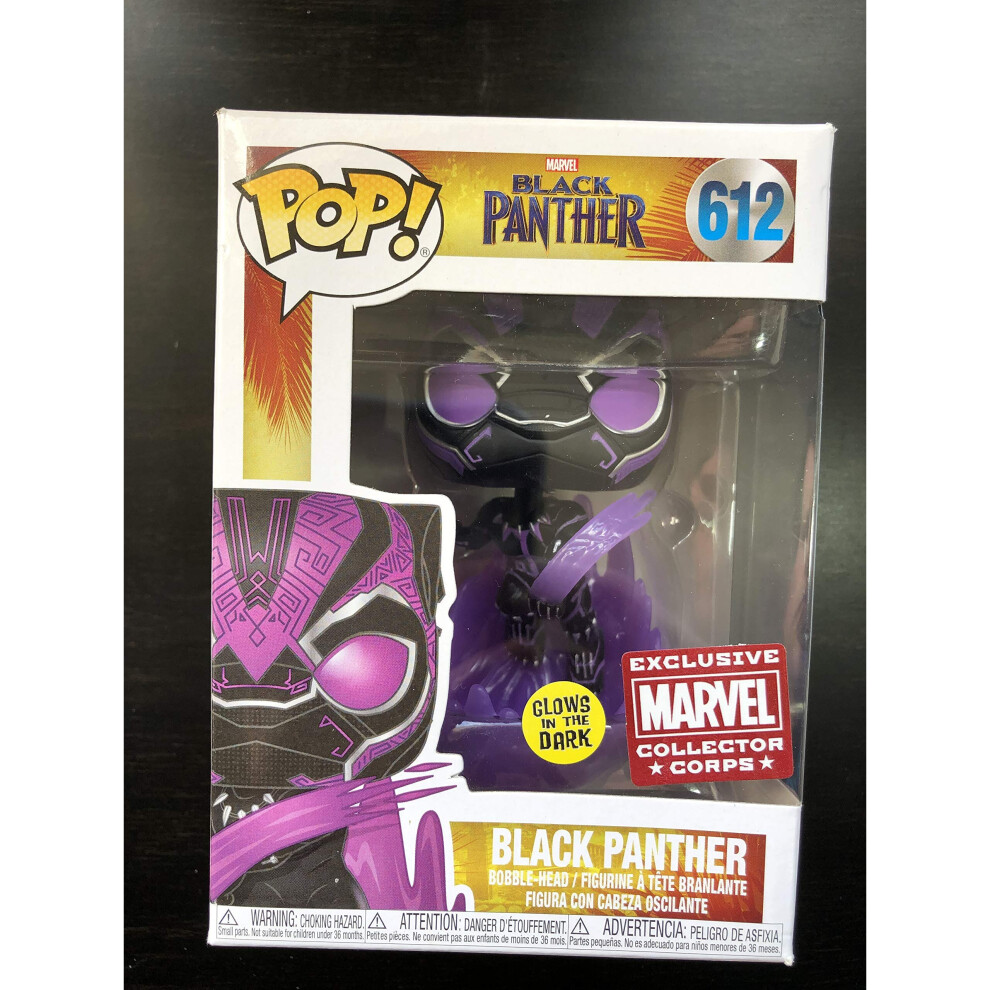 Funko Pop Marvel Collector Corps Exclusive Black Panther 612 Purple Glow