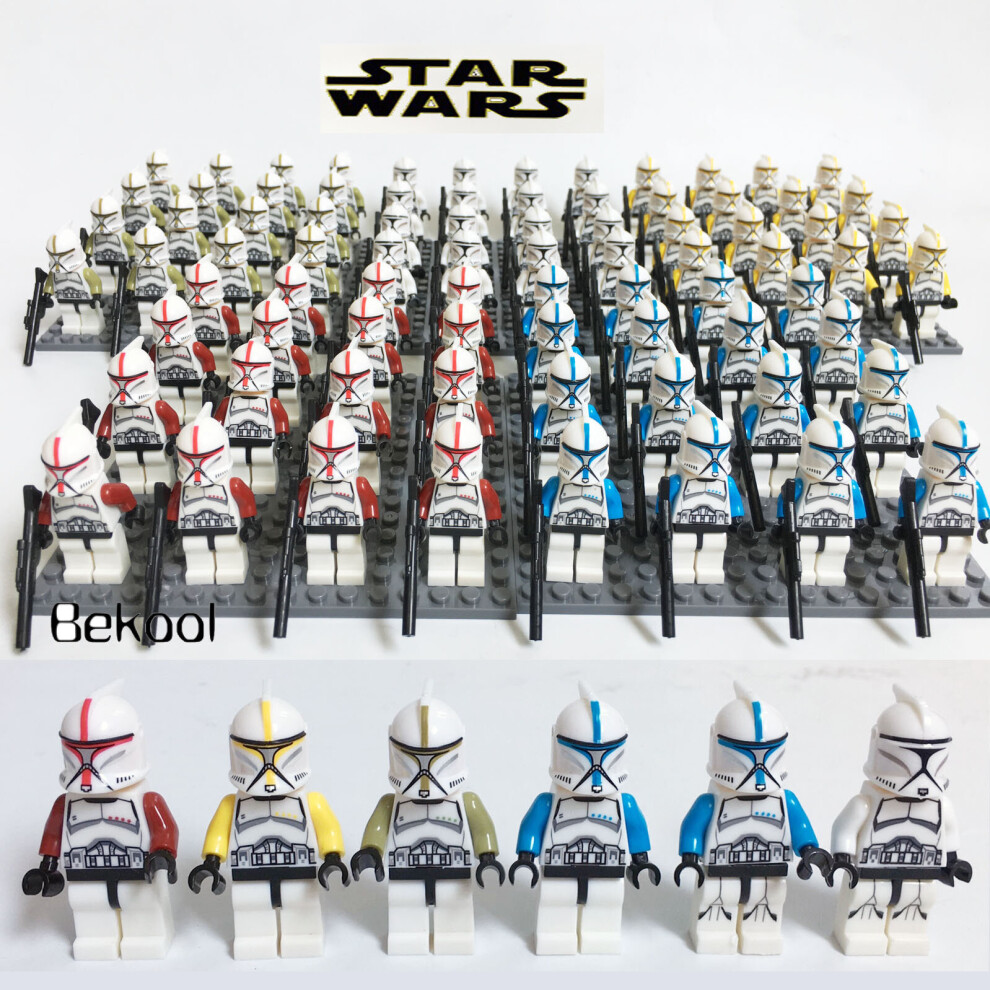 Bysion Fit Lego Star Wars Phase1 Clone Troopers Minifigures Kids Toys Gifts 100Pcs/Set