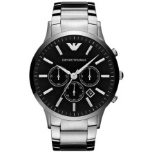 Emporio Armani Sportivo Chronograph Black Dial Steel Mens Watch Ar2460