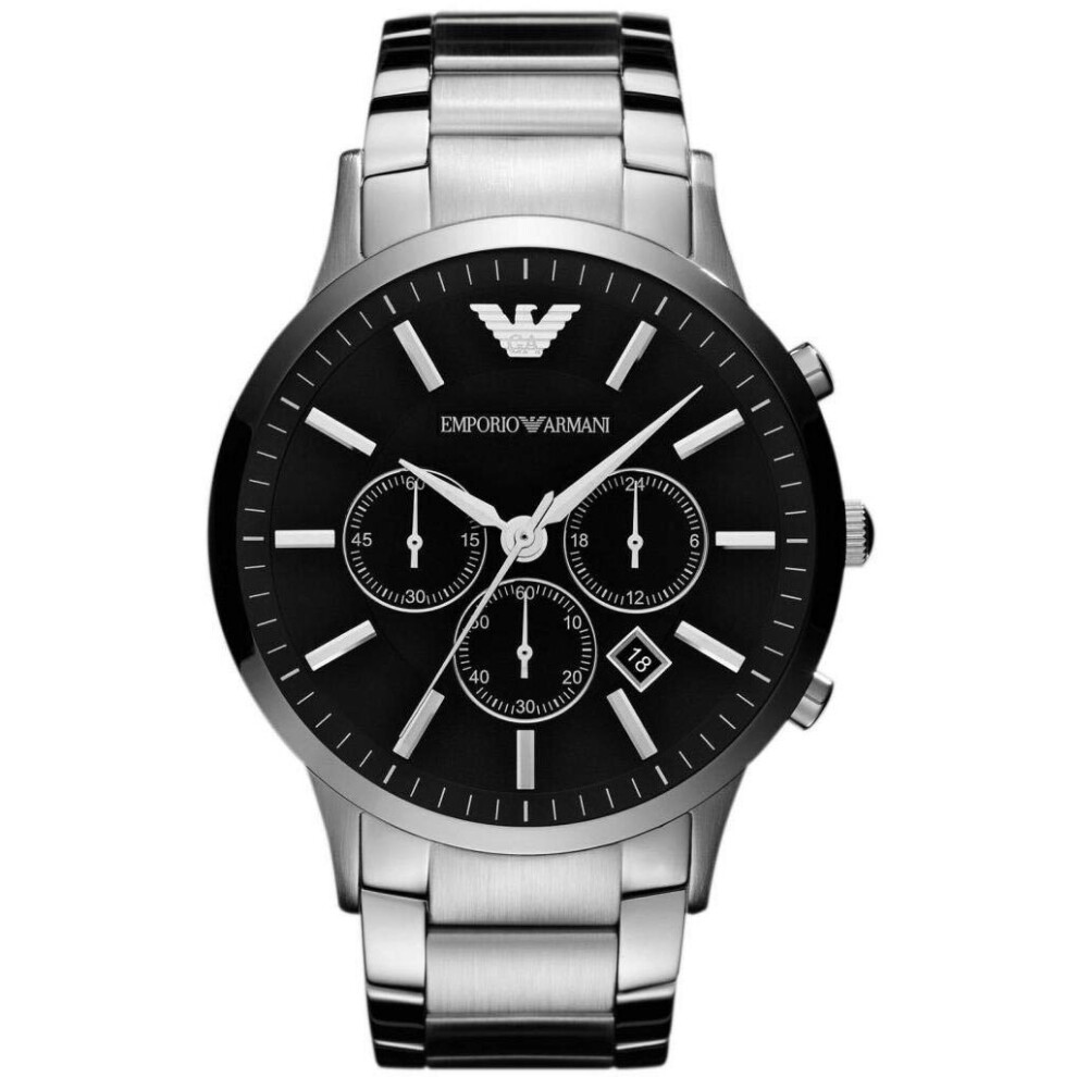 Armani Emporio Sportivo Chronograph Black Dial Steel Mens Watch Ar2460