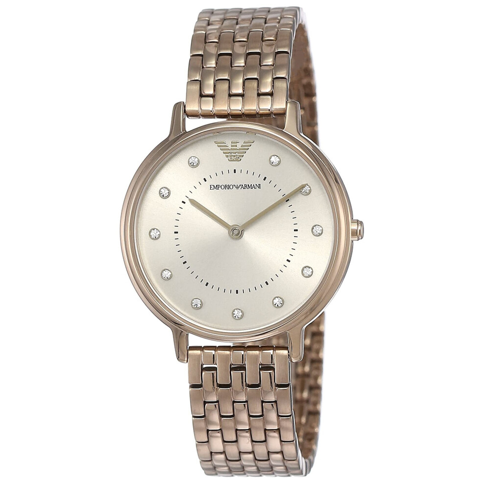 Emporio Armani Womens Ar11062 Dress Watch Analog Display Quartz Pink Watch