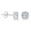 1/4Ct Women Round Diamond Stud Earrings Set In Sterling Silver 2