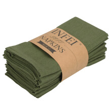 Infei Color Color Cotton Linen melange des serviettes de dner minces - Pack de 12 (40 x 40 cm) - Pour les evenements et utilisation a domicile (