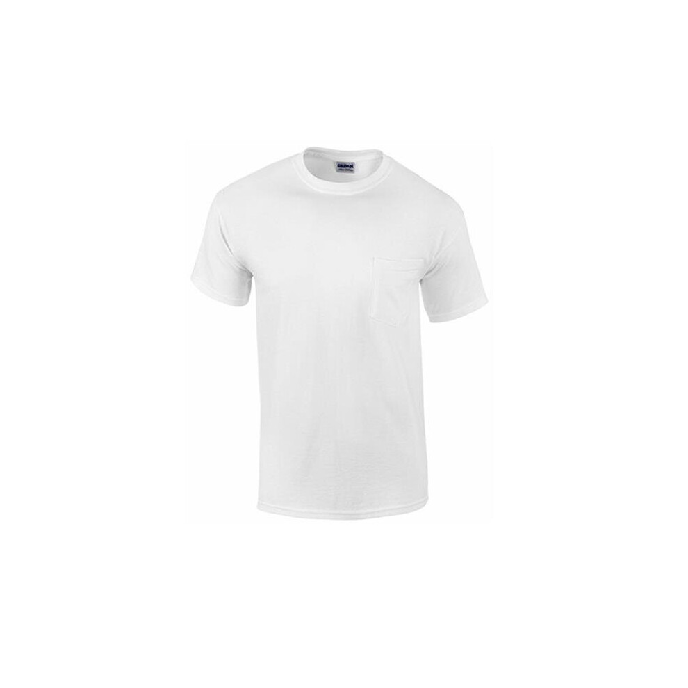 Gildan 2327523 DDI Irregular Ultra Cotton Pocket T-Shirt, White - Extra Large - Case of 12