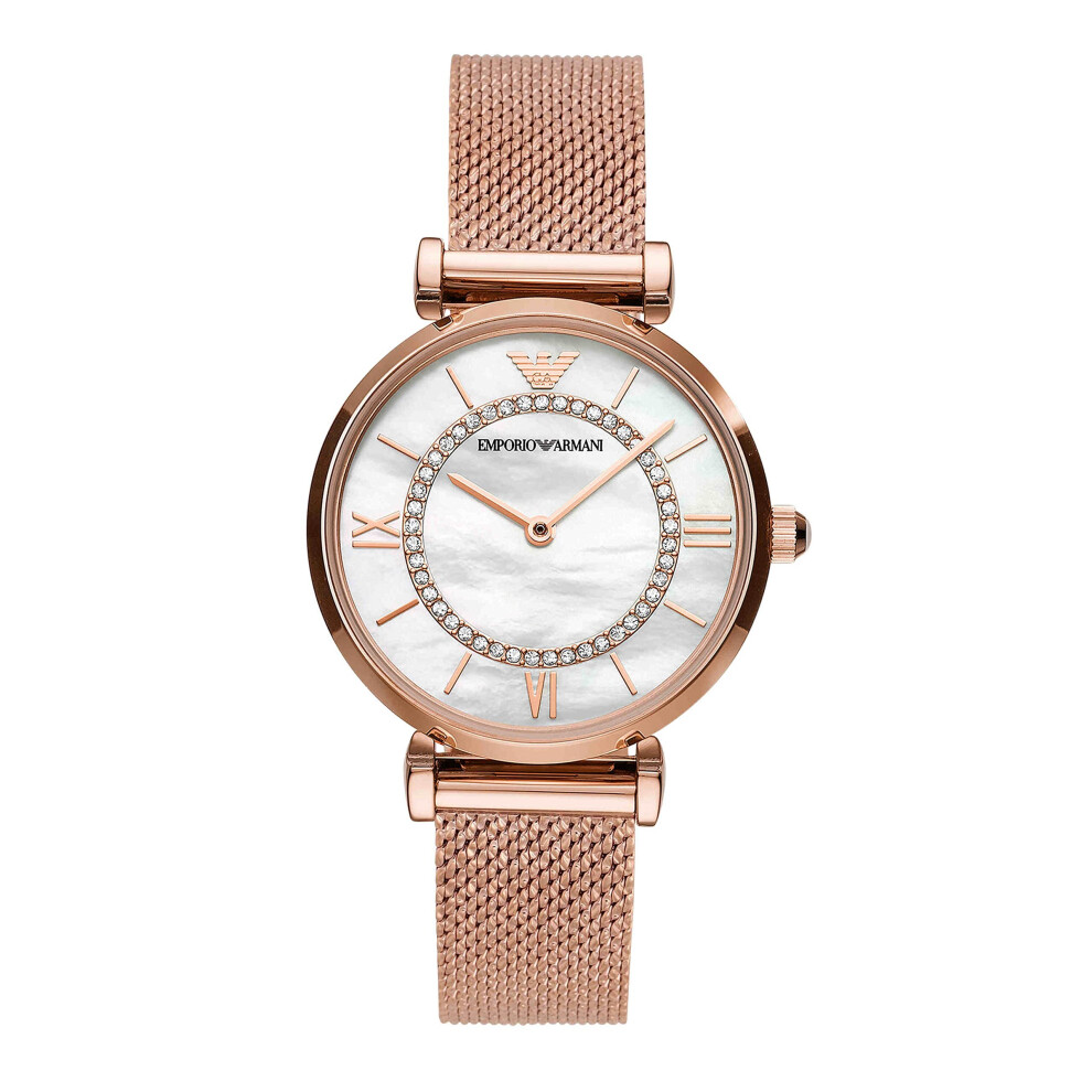 Armani Emporio Gianni T-Bar Mother Of Pearl Dial Ladies Watch Ar11320 White