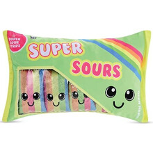 Iscream baw sie swoim jedzeniem! Super Sours Strawberry pachnacy polarowy zestaw poduszek z haftowanymi akcentami