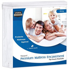 Utopia Bedding Premium-Matratzenbezug mit Reiverschluss (passend fr 12-Zoll-Matratzen in King-Size-Gre)  wasserdichter und bettwanzensicherer Ma