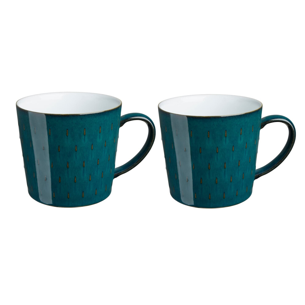 Denby Greenwich Set Of 2 Cascade Mugs, Green, 024048615