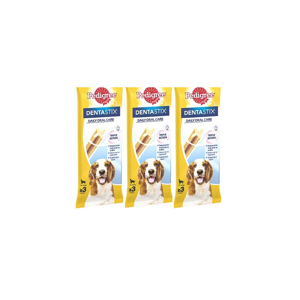 Pedigree Dentastix 3 x 77g (Medium dog / 3 Sticks Per Pack) Best Before 12.05.24