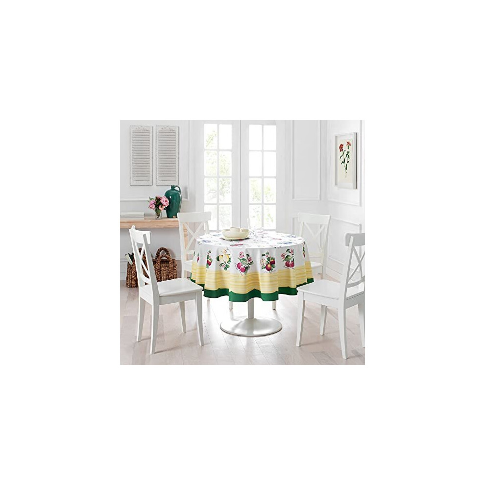 Elrene Villeroy & Boch French Garden Runde Tischdecke, Tischdecke F R Esstische, 70 Zoll Rund-image