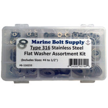 Sortimentssatz fr flache Unterlegscheiben aus Edelstahl Typ 316 Marine Bolt Supply 6-116233