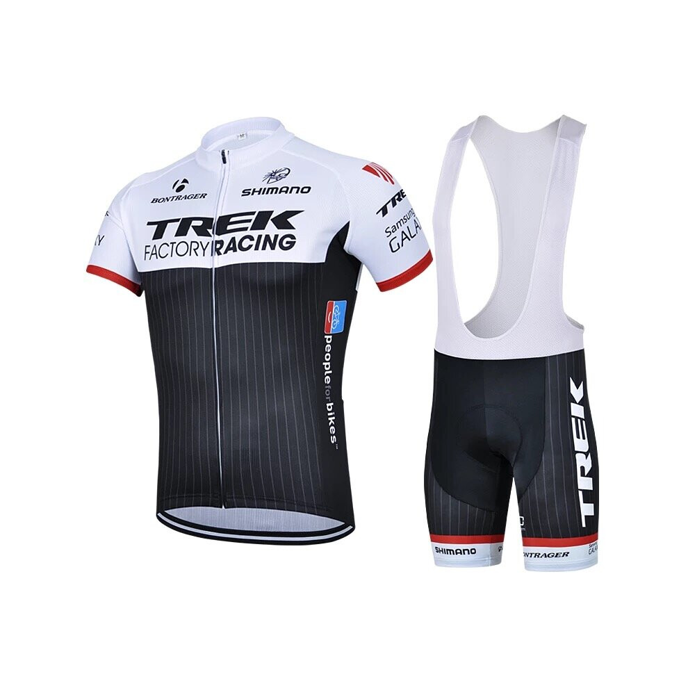(White, 2XL) Men's Cycling Jersey And Bib Shorts Set 