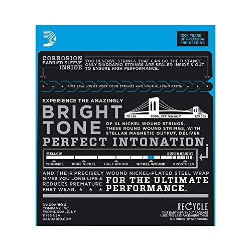 DAddario Nickel Wound Electric Guitar Strings, 1-Pack, Jazz Light, 12-52 1