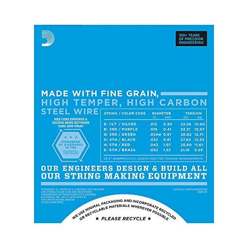 DAddario Nickel Wound Electric Guitar Strings, 1-Pack, Jazz Light, 12-52 2