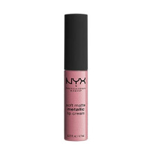 NYX PROFESSIONAL MAKEUP Soft Matte Metallic Lip Cream Flssiger Lippenstift  Milan (Dunkelrosa-Braun)