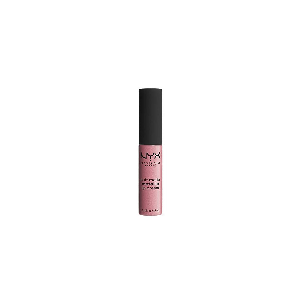 Nyx Professional Makeup Soft Matte Metallic Lip Cream, Liquid Lipstick - Milan (Dark Pink-Brown)