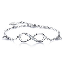 Billie Bijoux Womens 925 Sterling Silver Infinity Endless Love Symbol Charm Adjustable Bracelet For Women Girls