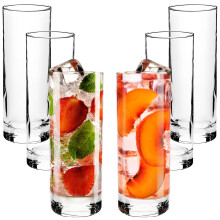 Highball Glasses With Heavy Base, Clear Drinking Glasses Set For Water, Juice, Cocktails, Wine, Beer, And Whiskey, 12 14 Ounce, Set Of 6