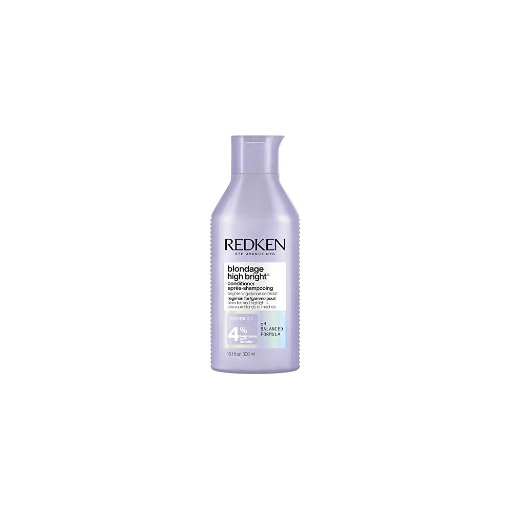 Redken Blondage High Bright Conditioner | Brightens And Lightens Color-Treated And Natural Blonde Hair Instantly | Infused With Vitamin C | 10.1 Fl Oz