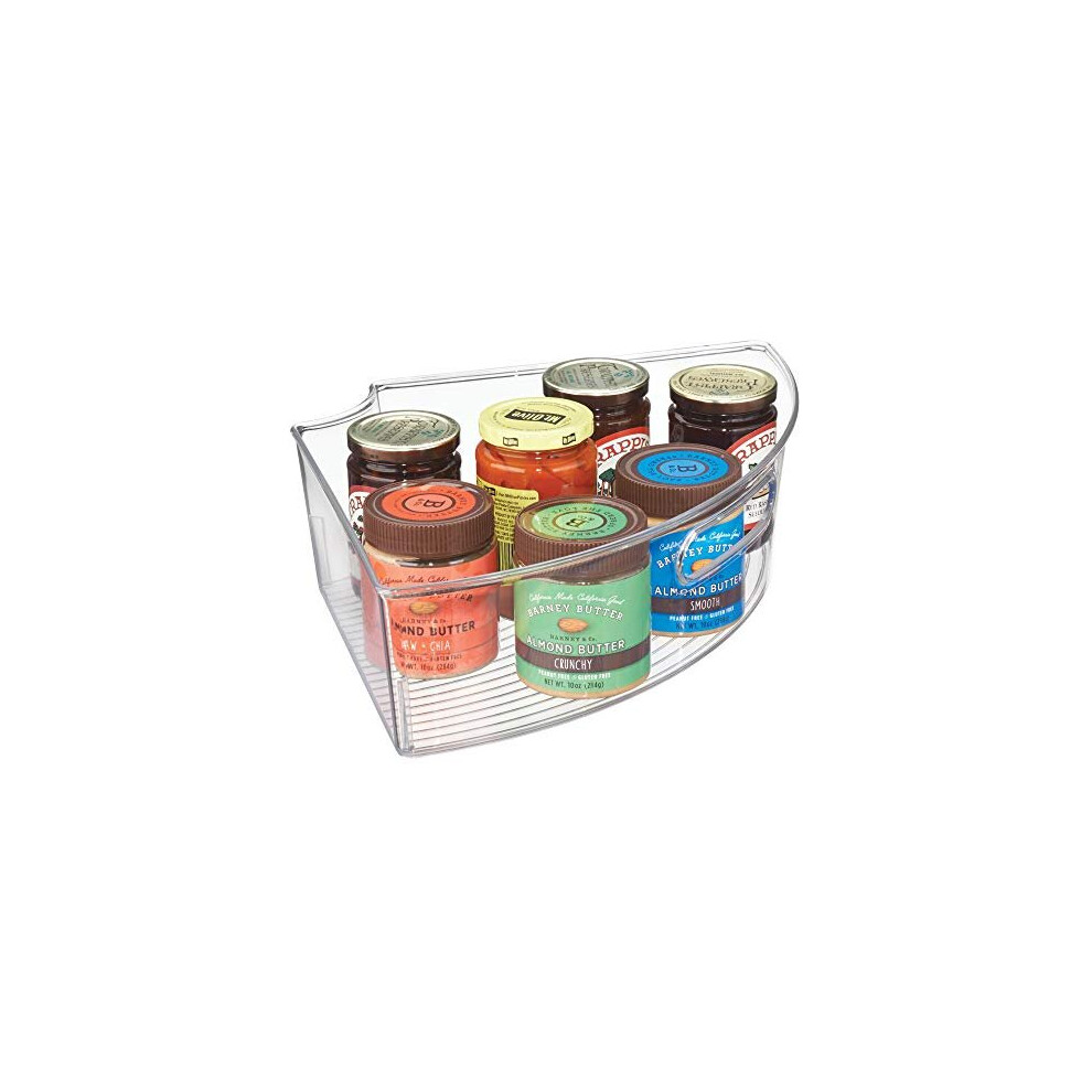 Idesign Plastic Lazy Susan Storage Basket 1/4 Wedge With Handle For Kitchen Cabinets, Countertop, Pantry, Bpa-Free, 16.35" X 10.83" X 4.05