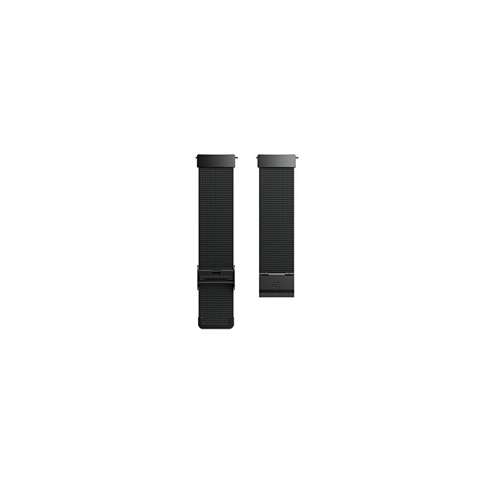 Fitbit Versa Family Accessory Band, Official Fitbit Product, Stainless Steel Mesh, Black, One Size