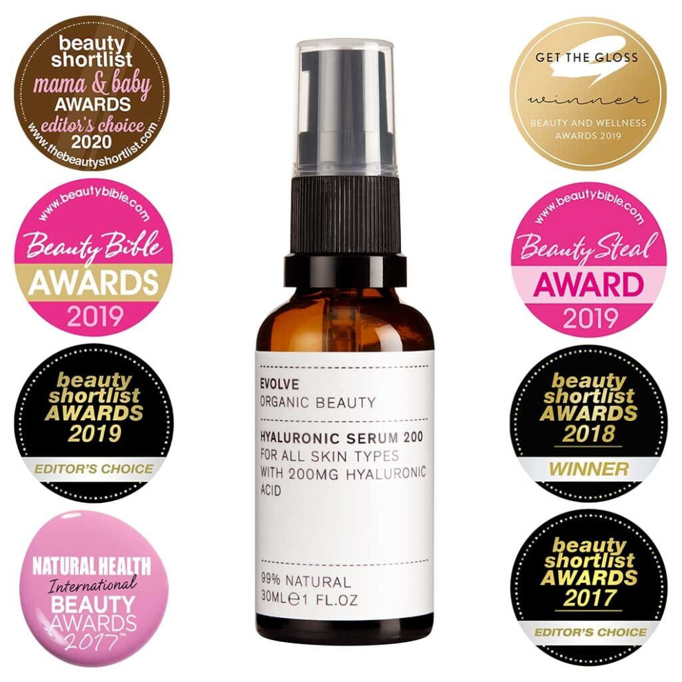 Evolve Beauty Skin Hydration Serum Hyaluronic Acid Anti-Aging Wrinkles 30Ml